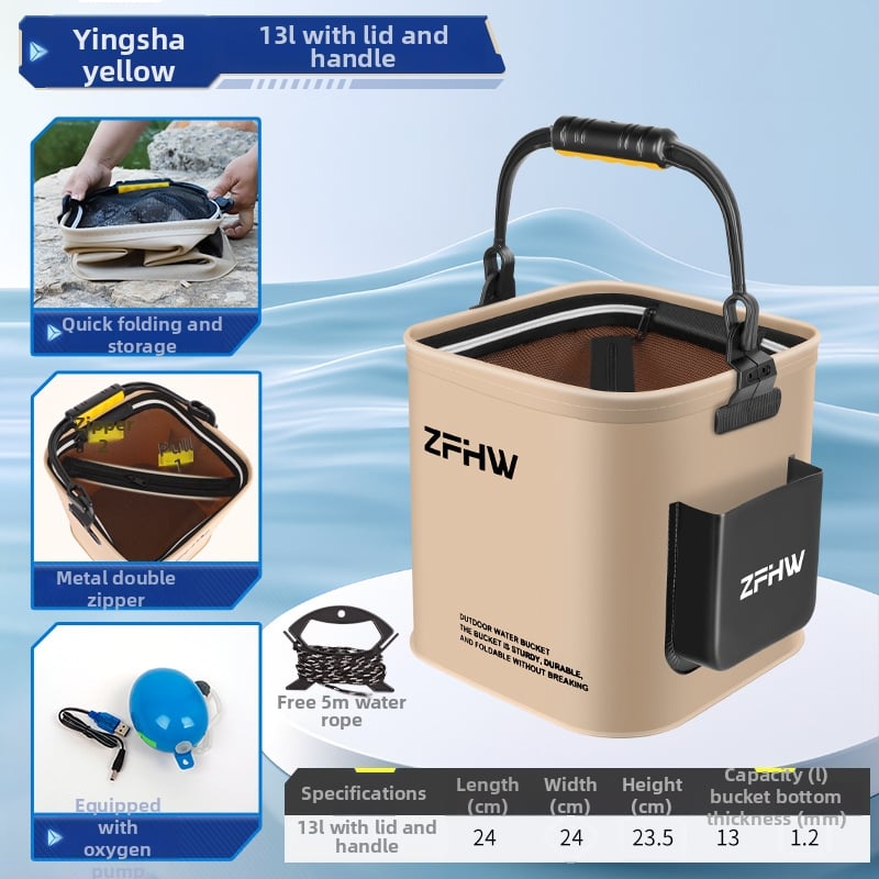 Сгъваема многофункционална преносима кофа за живи риби за риболов на открито (тегло 0,3 кг)