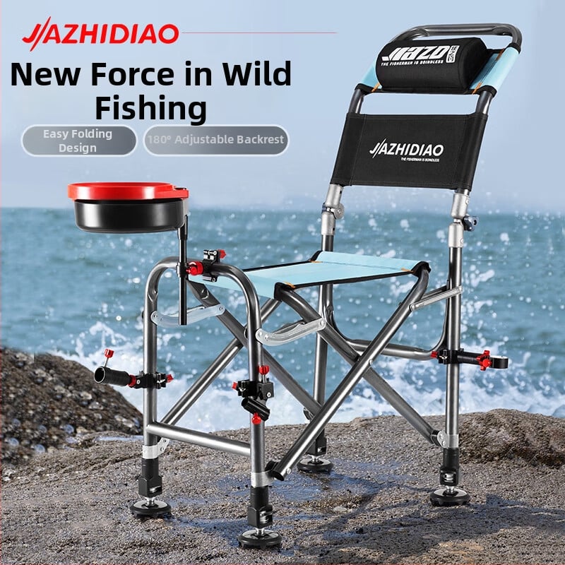 Makšķerēšanas krēsls – saliekams, pārnēsājams un daudzfunkcionāls ārējiem makšķerēšanai; rāmis no oglekļa tērauda, zīmols Good fishing, 2025 tirgū