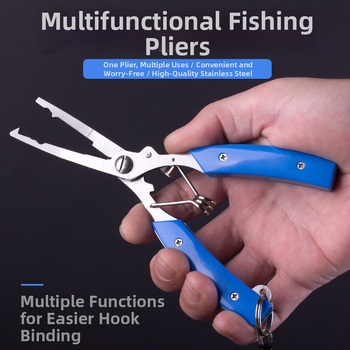 Huansheng неръждаеми стоманени клещи за риболов с извита челюст за отстраняване на кука