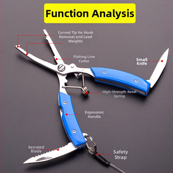 Huansheng неръждаеми стоманени клещи за риболов с извита челюст за отстраняване на кука