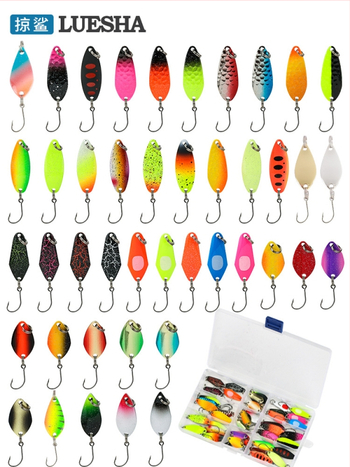 Shark 43-части комплект метални спинър-лъжици за сладководен риболов, конструкция от цинков сплав