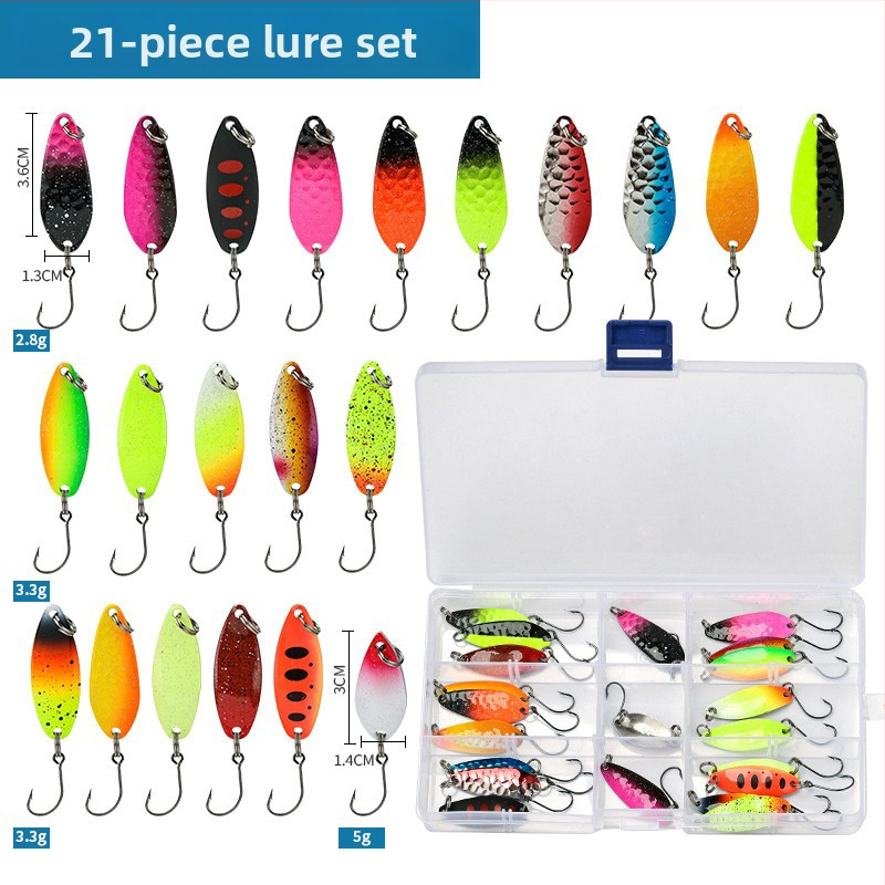 Shark 43-части комплект метални спинър-лъжици за сладководен риболов, конструкция от цинков сплав