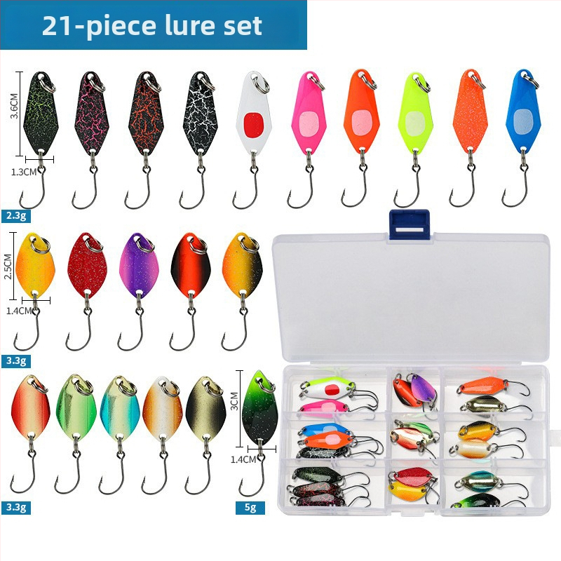 Shark 43-части комплект метални спинър-лъжици за сладководен риболов, конструкция от цинков сплав