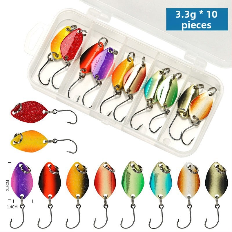 Shark 43-части комплект метални спинър-лъжици за сладководен риболов, конструкция от цинков сплав