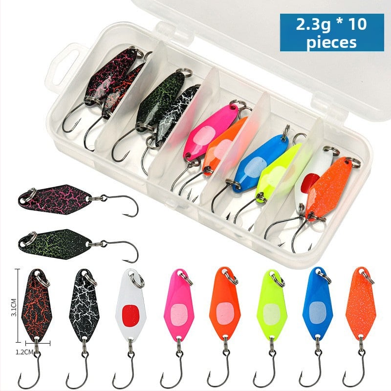 Shark 43-части комплект метални спинър-лъжици за сладководен риболов, конструкция от цинков сплав