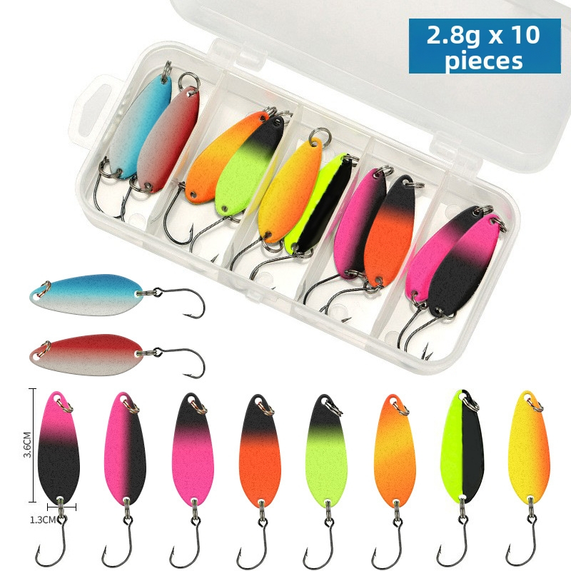 Shark 43-части комплект метални спинър-лъжици за сладководен риболов, конструкция от цинков сплав