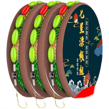 Septiņzvaigžņu plūstošās līnijas komplekts ar iepriekš piesietu vienu āķi un auklu, garums 3,6 m, makšķerēšanai rezervoāra ezeros