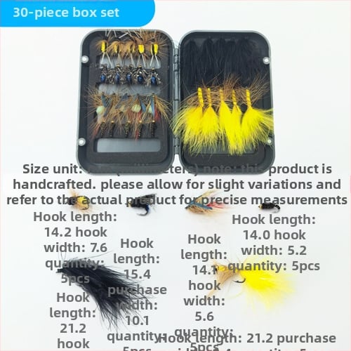 Burning Eagle бионична примамка за риболов с мухи – комплект фалшиви примамки: имитации на пеперуди и комари, смесен набор куки в кутия