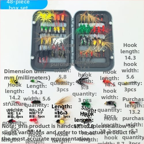 Burning Eagle бионична примамка за риболов с мухи – комплект фалшиви примамки: имитации на пеперуди и комари, смесен набор куки в кутия