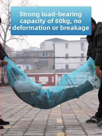 Baon neilona zvejas aizsargtīkls kvadrātveidā ar nerūsējoša tērauda gredzeniem, pārklāts, lai novērstu aizķeršanos zivīm, pārnēsājams un ūdensnecaurlaidīgs