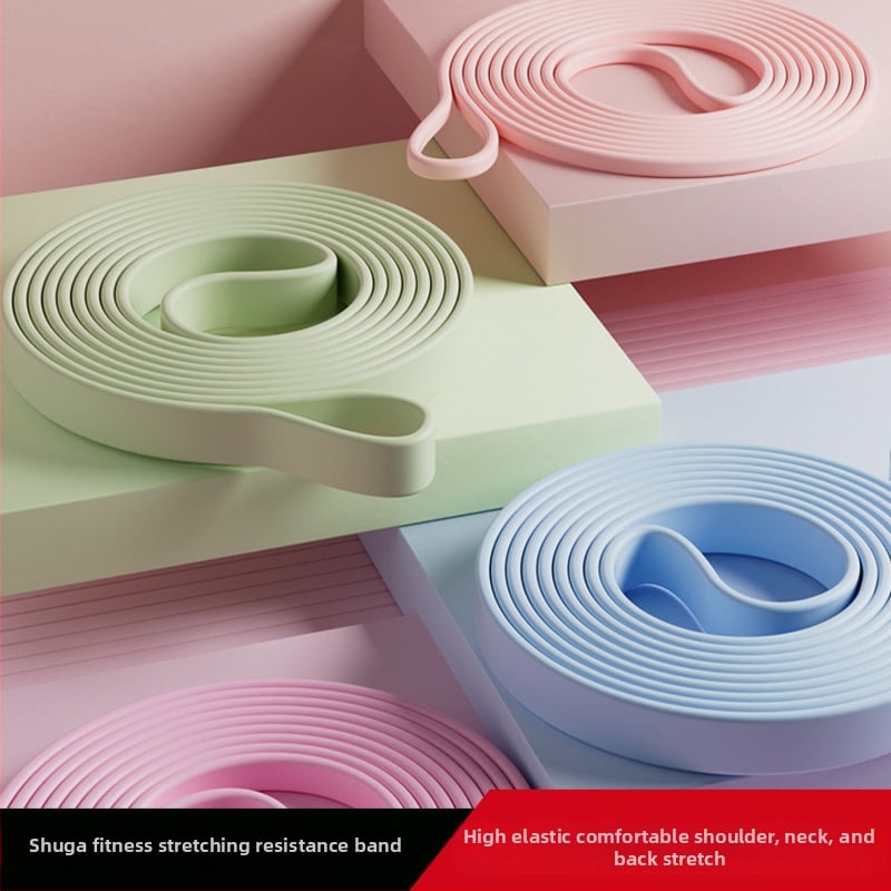 Silikona fitnesa elastīgā lente sievietēm — joga pretestība, spēka treniņš, vilkšanas atbalsts, mājas lietošanai. Zīmols: Wosweir