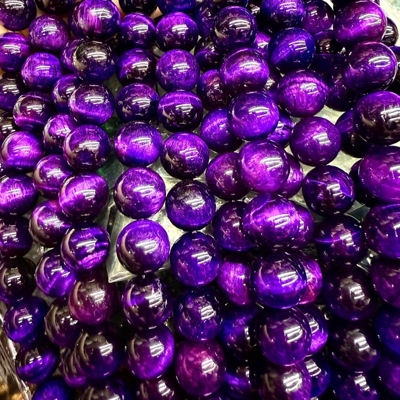 Perle od tigrovog oka – prirodne kružne slobodne perle, poliproizvodi za DIY nakit i narukvice, obojano, 8 mm