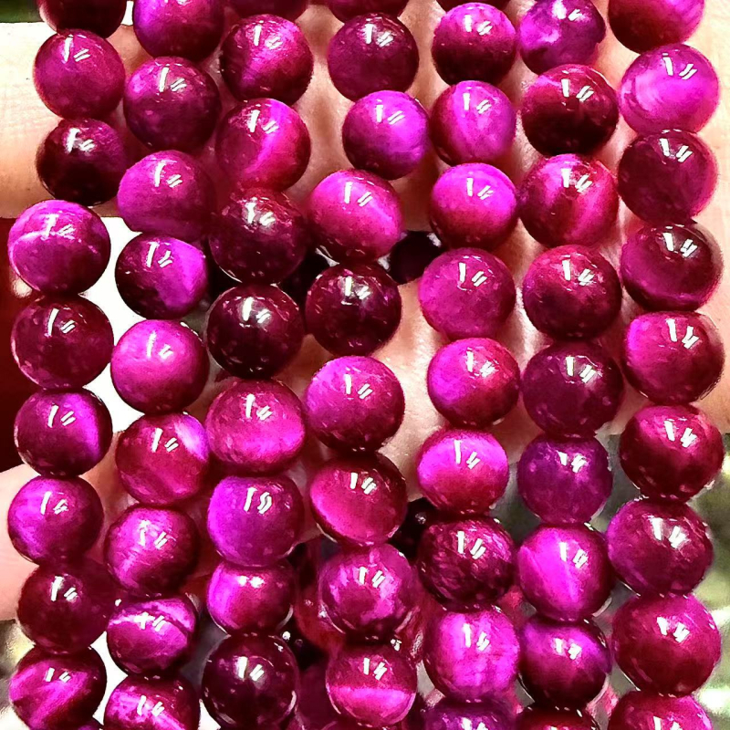 Perle od tigrovog oka – prirodne kružne slobodne perle, poliproizvodi za DIY nakit i narukvice, obojano, 8 mm