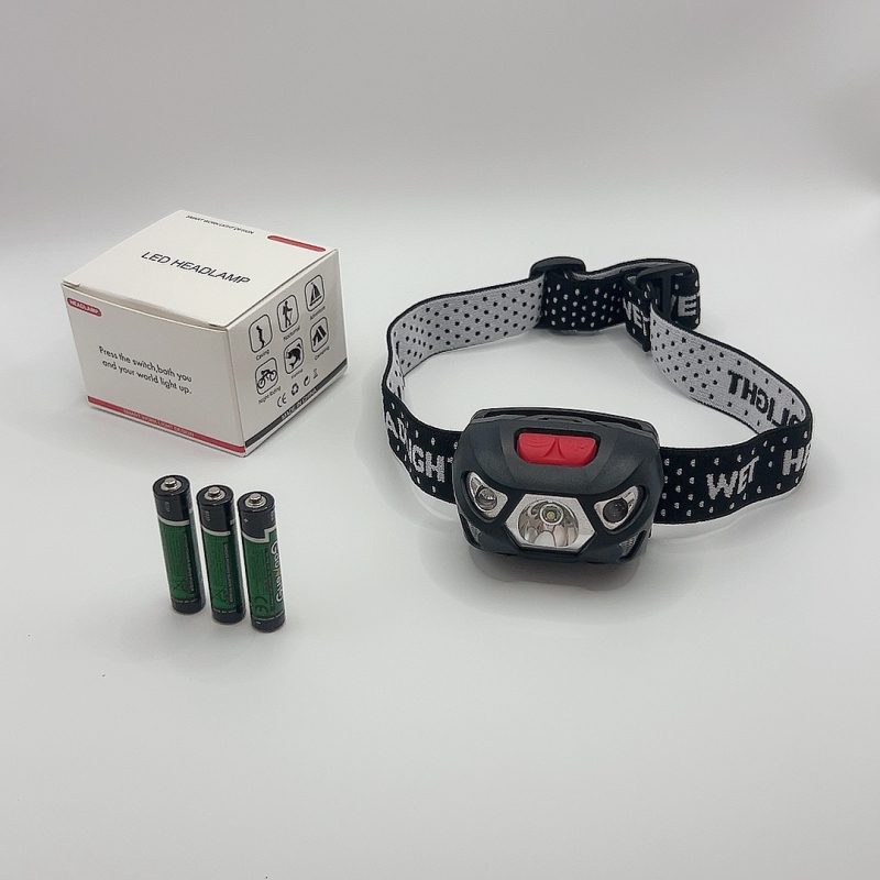 Frontala LED 5W, carcasă din ABS, funcționează cu 3 baterii AA, 600 mAh, rază 50–100 m, pentru drumeții, camping și pescuit nocturn