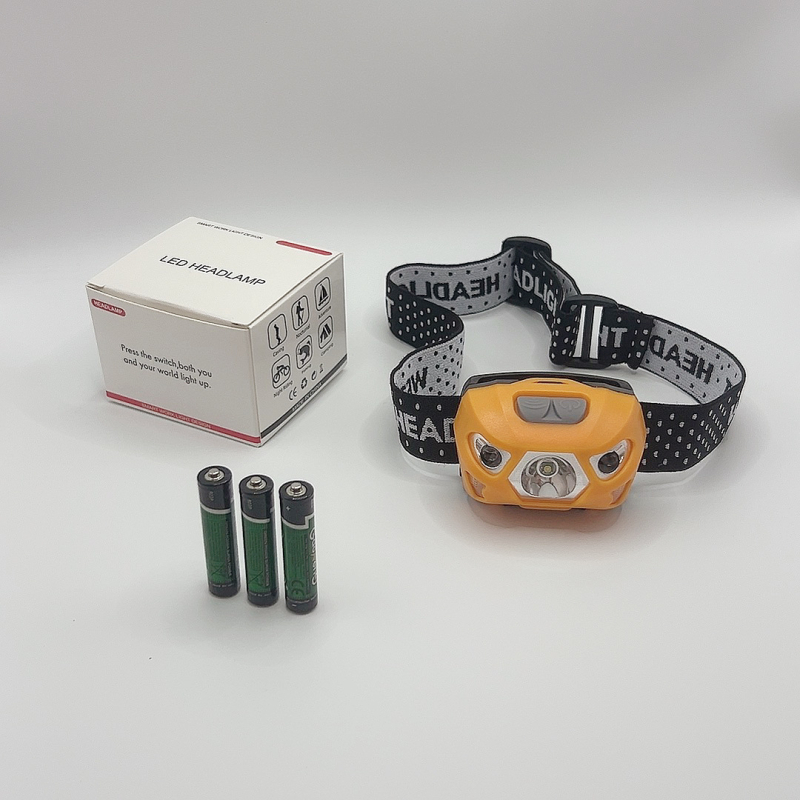 Frontala LED 5W, carcasă din ABS, funcționează cu 3 baterii AA, 600 mAh, rază 50–100 m, pentru drumeții, camping și pescuit nocturn