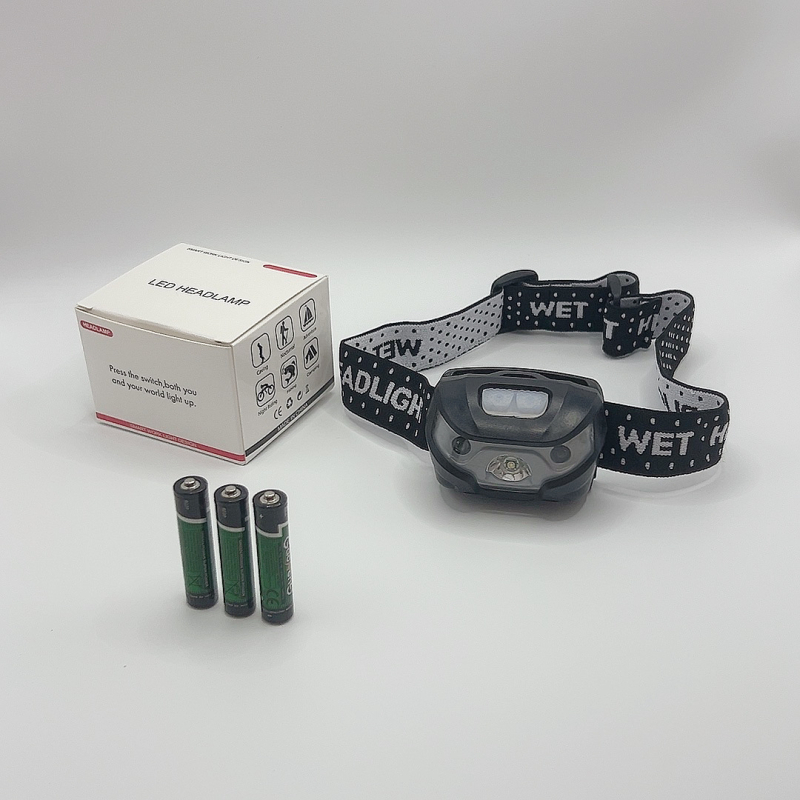 Frontala LED 5W, carcasă din ABS, funcționează cu 3 baterii AA, 600 mAh, rază 50–100 m, pentru drumeții, camping și pescuit nocturn