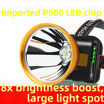 Lampa frontală LED, reîncărcabilă, rază lungă pentru pescuit de noapte