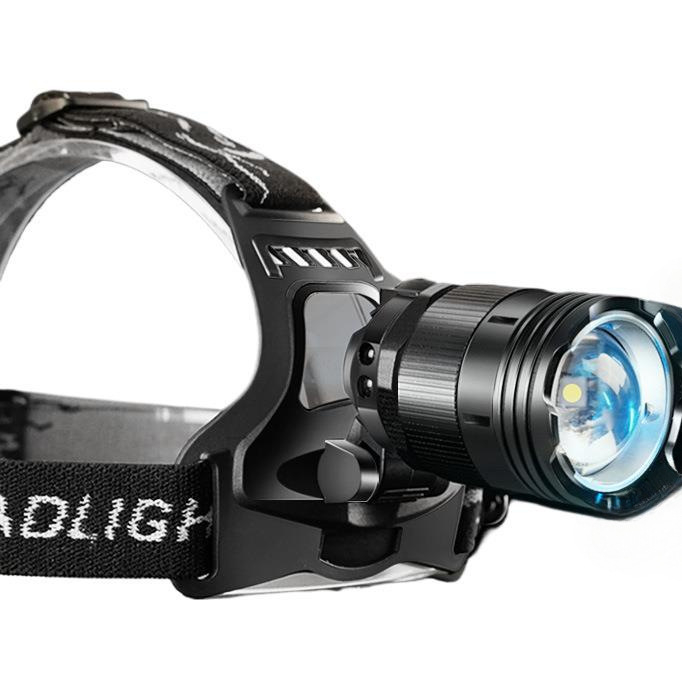 Shuosen Įkraunamas ultra ryškios galinės žibinto žvejybai naktį – 18650 baterija, atsparus vandeniui, 8–10 val. veikimo laikas, 266 g, elastinga galvos juosta