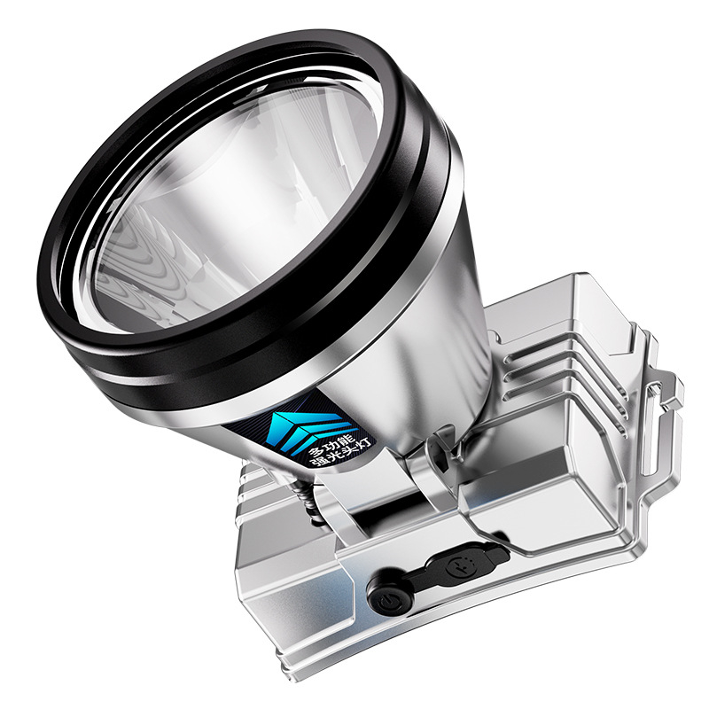 Lampa frontală LED pentru minerit, 3W, baterie Li-ion 800 mAh, încărcare Type-C, rază 100–200 m