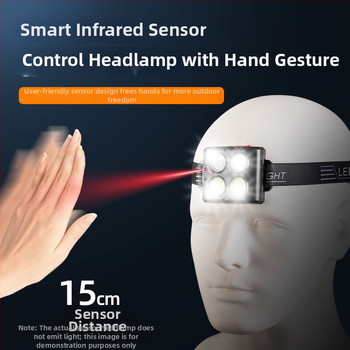 Galvos žibintas COB LED, USB įkrovimas, lauko sportui, 50 m spindulio nuotolis, veikimo laikas 3–6 val., elastinė galvos juosta