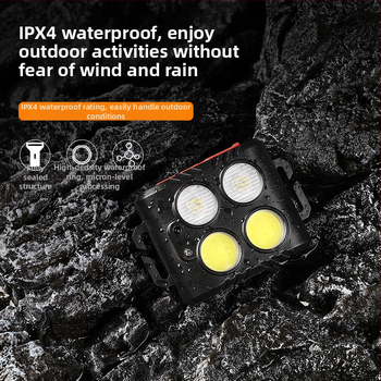 Galvos žibintas COB LED, USB įkrovimas, lauko sportui, 50 m spindulio nuotolis, veikimo laikas 3–6 val., elastinė galvos juosta