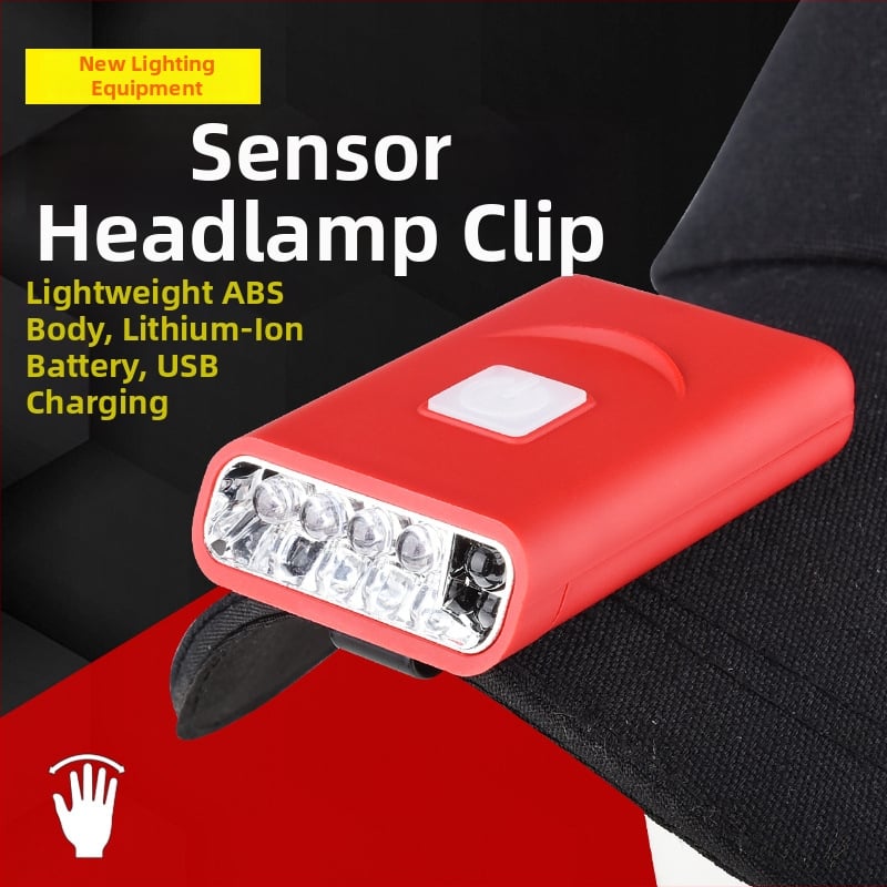 Lampa LED cu clemă pentru șapcă, KC certificat, cu senzor, 1W, 500mAh, încărcare Type-C, iluminare pentru pescuit