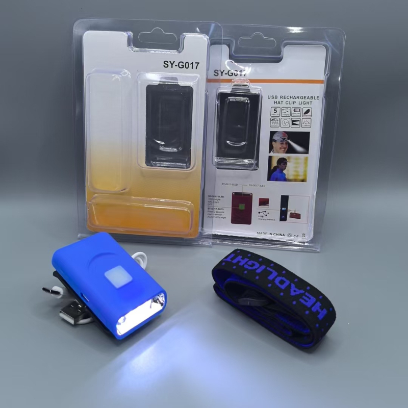 Lampa LED cu clemă pentru șapcă, KC certificat, cu senzor, 1W, 500mAh, încărcare Type-C, iluminare pentru pescuit