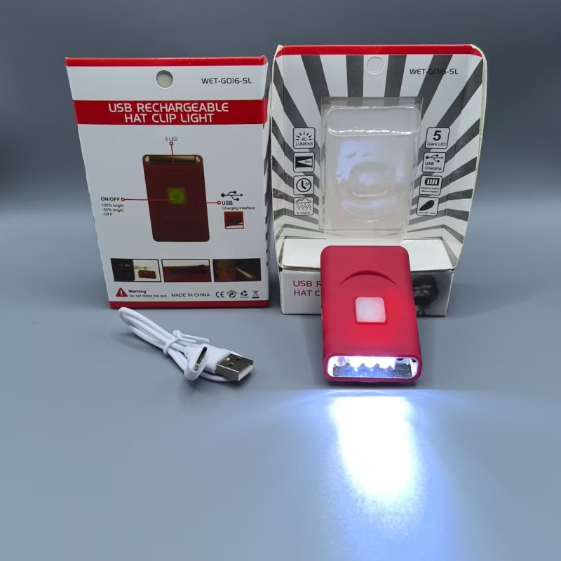 Lampa LED cu clemă pentru șapcă, KC certificat, cu senzor, 1W, 500mAh, încărcare Type-C, iluminare pentru pescuit