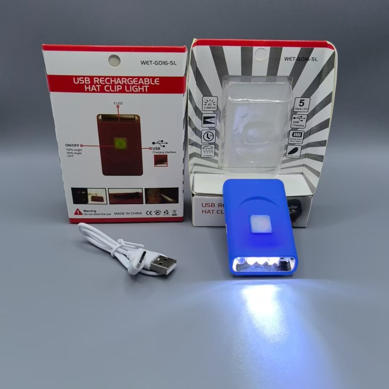 Lampa LED cu clemă pentru șapcă, KC certificat, cu senzor, 1W, 500mAh, încărcare Type-C, iluminare pentru pescuit