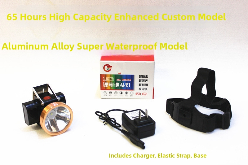 Saugos šalmas su LED galine žibintu požeminiam darbui, įkrovimo maitinimo šaltinis, atsparus vandeniui, diapazonas daugiau kaip 500 m