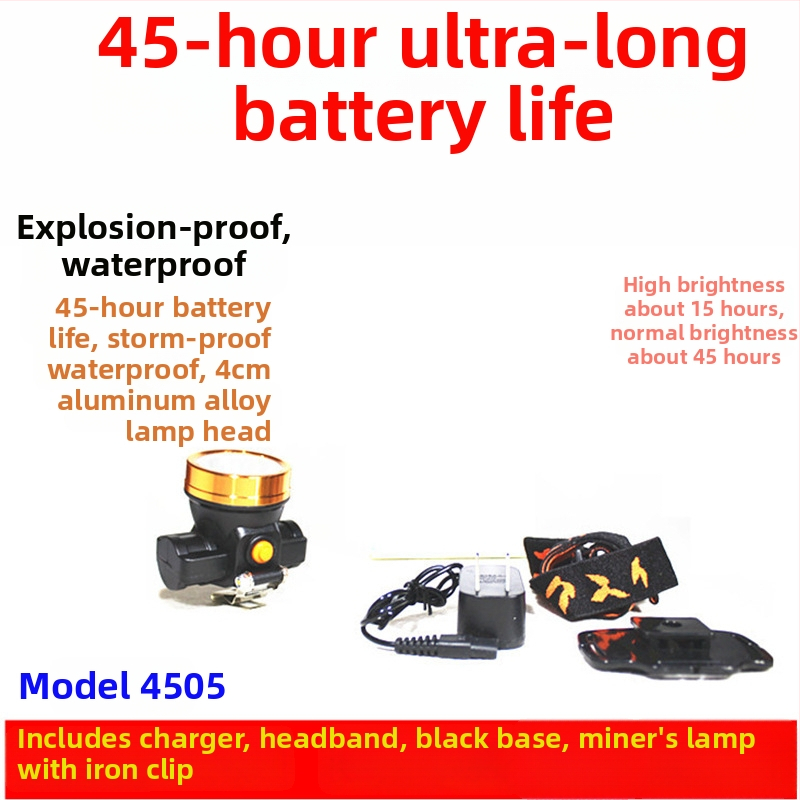 Saugos šalmas su LED galine žibintu požeminiam darbui, įkrovimo maitinimo šaltinis, atsparus vandeniui, diapazonas daugiau kaip 500 m