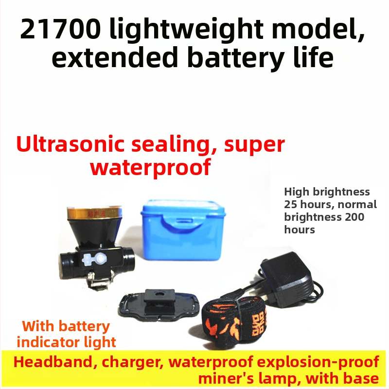 Saugos šalmas su LED galine žibintu požeminiam darbui, įkrovimo maitinimo šaltinis, atsparus vandeniui, diapazonas daugiau kaip 500 m