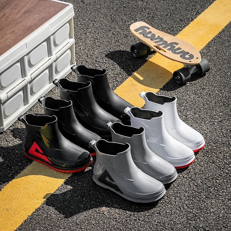 Vīriešu PVC lietus zābaki, ūdensdroši, pretslīdējoši, izturīgi ar biezu zoli, flīsa iekšpuse un PU iekšējā zole, piemēroti makšķerēšanai un darbam ārā
