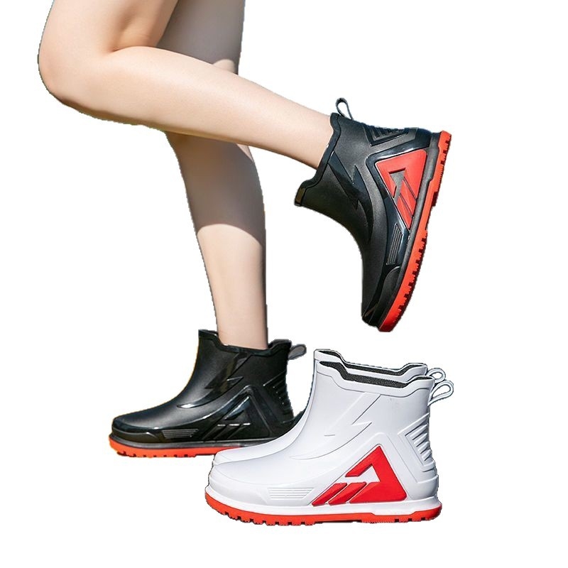 Vīriešu PVC lietus zābaki, ūdensdroši, pretslīdējoši, izturīgi ar biezu zoli, flīsa iekšpuse un PU iekšējā zole, piemēroti makšķerēšanai un darbam ārā