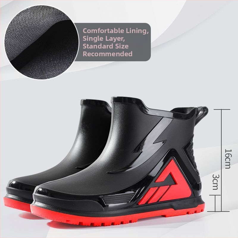 Vīriešu PVC lietus zābaki, ūdensdroši, pretslīdējoši, izturīgi ar biezu zoli, flīsa iekšpuse un PU iekšējā zole, piemēroti makšķerēšanai un darbam ārā