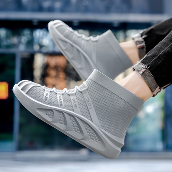 PVC ūdensnecaurlaidīgas lietus zābaki, vidēja augstuma, pretnoplīsināšanas zole, silta odere, EVA iekšējā zole