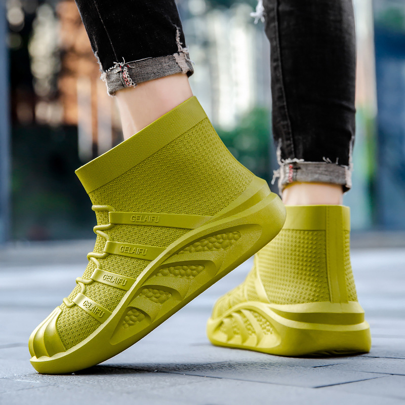 PVC ūdensnecaurlaidīgas lietus zābaki, vidēja augstuma, pretnoplīsināšanas zole, silta odere, EVA iekšējā zole