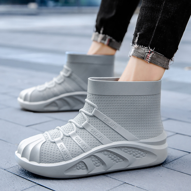 PVC ūdensnecaurlaidīgas lietus zābaki, vidēja augstuma, pretnoplīsināšanas zole, silta odere, EVA iekšējā zole