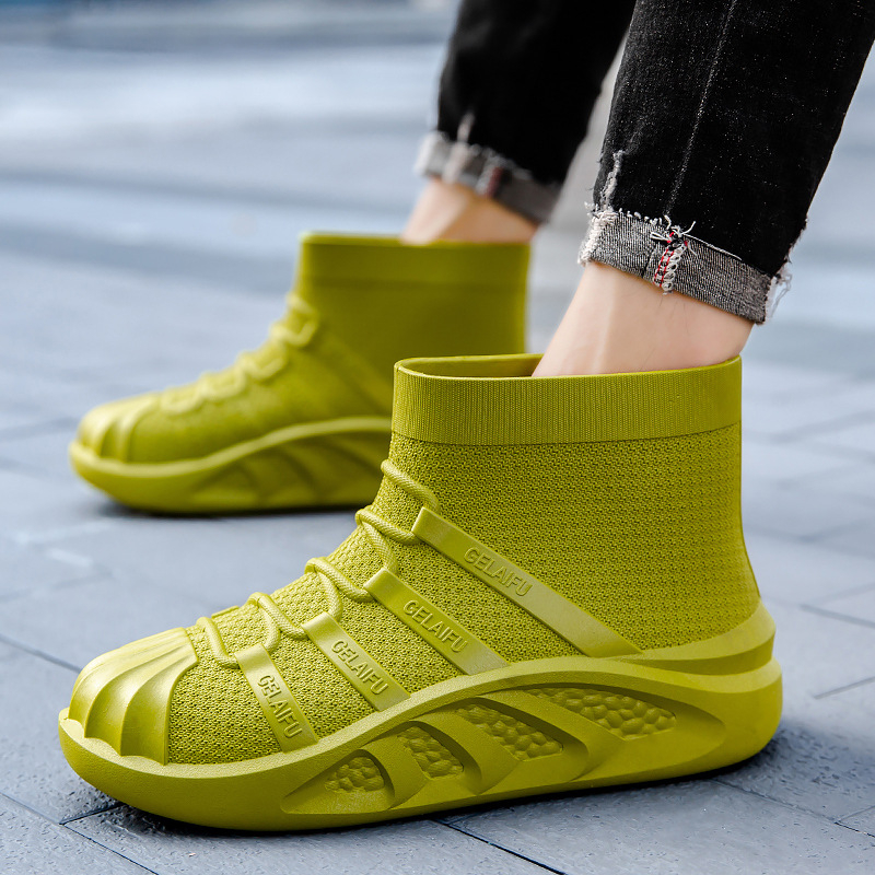 PVC ūdensnecaurlaidīgas lietus zābaki, vidēja augstuma, pretnoplīsināšanas zole, silta odere, EVA iekšējā zole