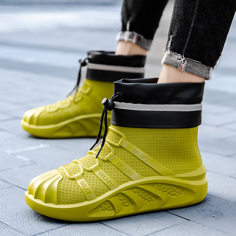 PVC ūdensnecaurlaidīgas lietus zābaki, vidēja augstuma, pretnoplīsināšanas zole, silta odere, EVA iekšējā zole