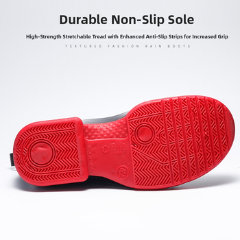 Vīriešu zemie lietus zābaki, ūdensnecaurlaidīga plastmasas augšdaļa, pretslīdēšanas zole, sietaina iekšpuse, apaļa pirksta forma