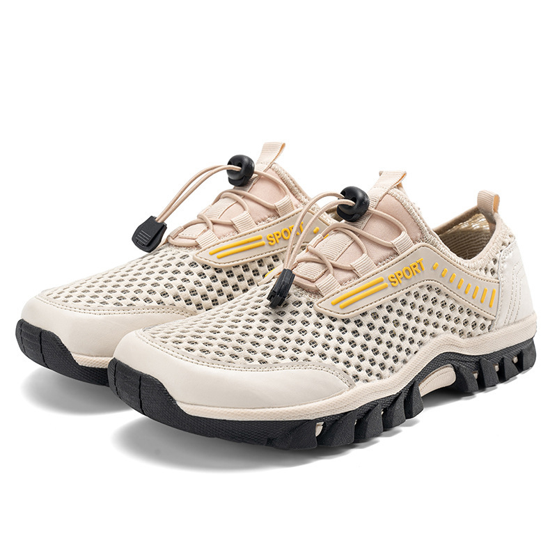 Pantofi de drumeție amfibii, partea superioară din plasă respirabilă, talpă din cauciuc antiaderentă, design jos, pentru drumeții pe malul apei
