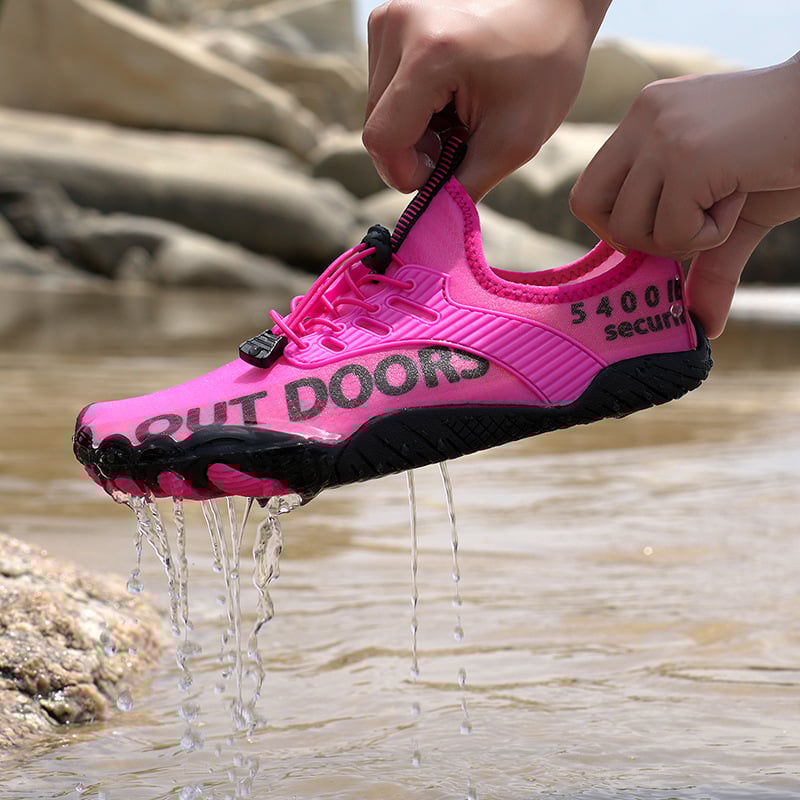 Pantofi pentru drumeții pe râu cu cinci degete – partea superioară din plasă, căptușeală interioară din plasă, talpă din cauciuc antiaderant, talpă intermediară din cauciuc, pentru sporturi în aer liber