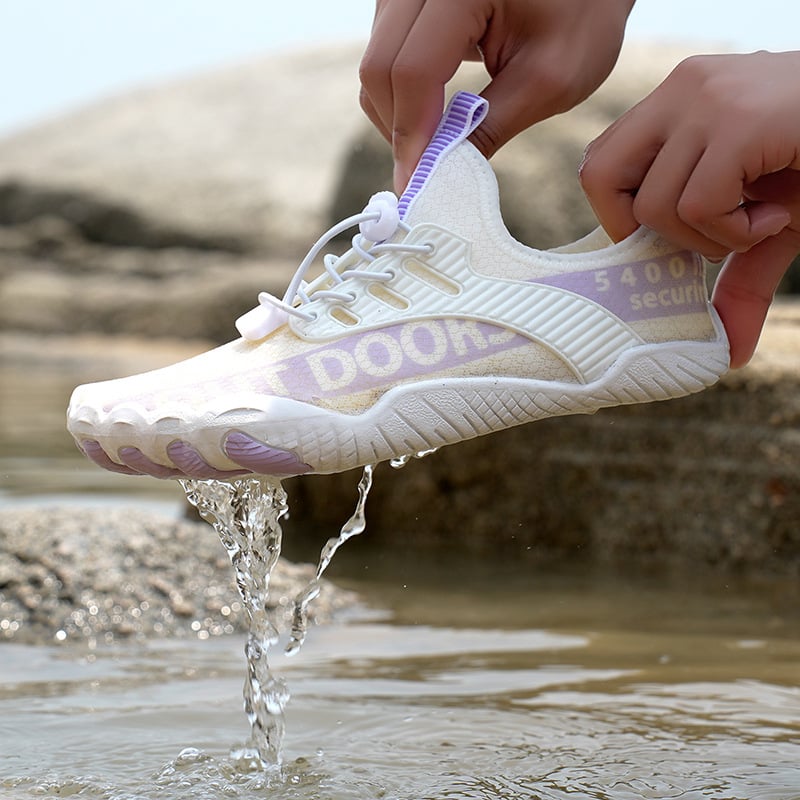 Pantofi pentru drumeții pe râu cu cinci degete – partea superioară din plasă, căptușeală interioară din plasă, talpă din cauciuc antiaderant, talpă intermediară din cauciuc, pentru sporturi în aer liber