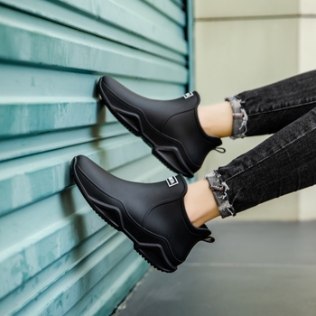 Unisex lietus zābaki, PVC augšdaļa, plastmasas zole, zemāks augums, pretslīdes zole