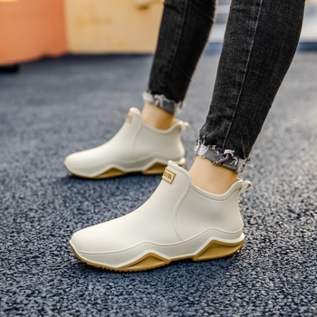 Unisex lietus zābaki, PVC augšdaļa, plastmasas zole, zemāks augums, pretslīdes zole