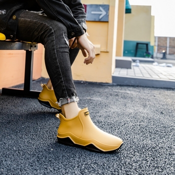 Unisex lietus zābaki, PVC augšdaļa, plastmasas zole, zemāks augums, pretslīdes zole