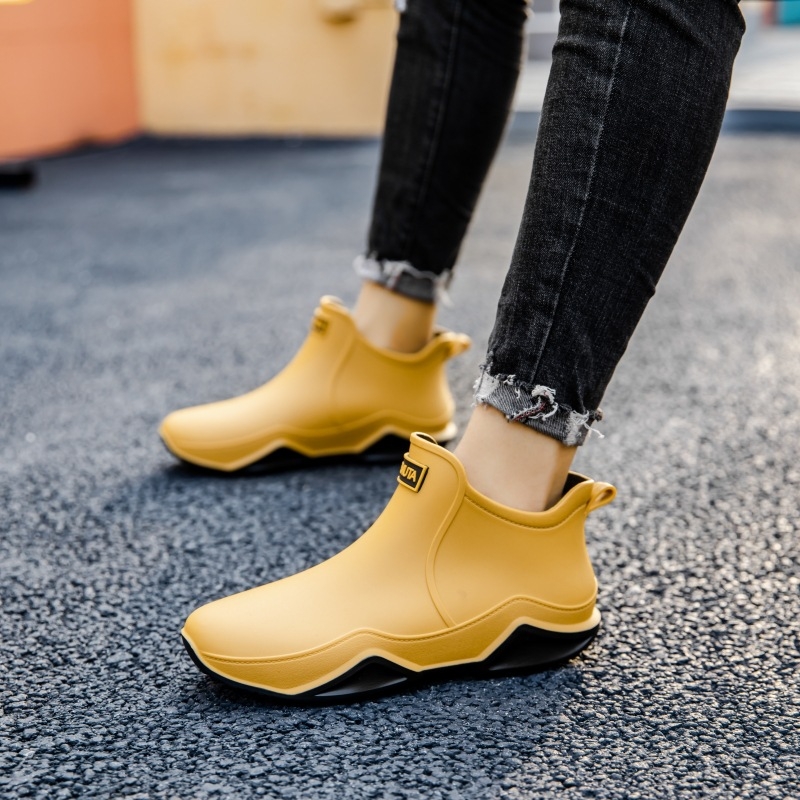 Unisex lietus zābaki, PVC augšdaļa, plastmasas zole, zemāks augums, pretslīdes zole