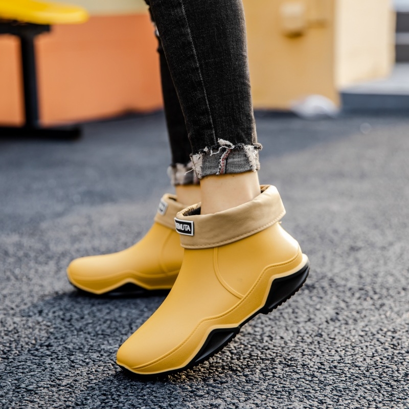 Unisex lietus zābaki, PVC augšdaļa, plastmasas zole, zemāks augums, pretslīdes zole