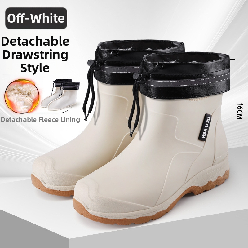 Vīriešu īsas lietus zābaki, PVC augšdaļa, ūdensizturīgi, pretslīdēšana, viegli, plastmasas zole